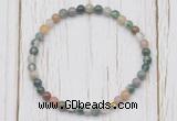 CGB7228 4mm tiny Indian agate beaded meditation yoga bracelets