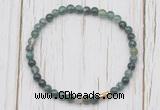 CGB7229 4mm tiny moss agate beaded meditation yoga bracelets