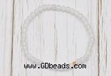 CGB7238 4mm tiny white jade beaded meditation yoga bracelets