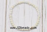 CGB7239 4mm tiny ivory jade beaded meditation yoga bracelets