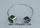 CGB724 13*18mm oval druzy agate gemstone bangles wholesale