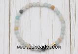 CGB7251 4mm tiny amazonite beaded meditation yoga bracelets