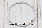 CGB7253 4mm tiny white howlite beaded meditation yoga bracelets