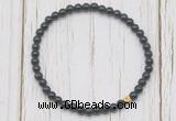 CGB7262 4mm tiny black obsidian beaded meditation yoga bracelets