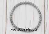 CGB7272 4mm tiny grey picture jasper beaded meditation yoga bracelets