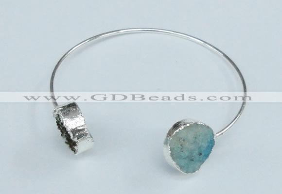 CGB728 15mm coin druzy agate gemstone bangles wholesale