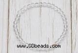 CGB7286 4mm tiny white crystal beaded meditation yoga bracelets