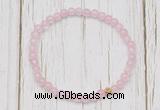 CGB7287 4mm tiny rose quartz beaded meditation yoga bracelets