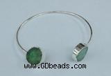 CGB729 15mm coin druzy agate gemstone bangles wholesale