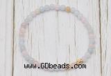 CGB7294 4mm tiny morganite beaded meditation yoga bracelets