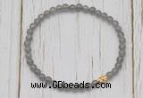 CGB7304 4mm tiny grey moonstone beaded meditation yoga bracelets