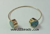 CGB733 15mm coin druzy agate gemstone bangles wholesale