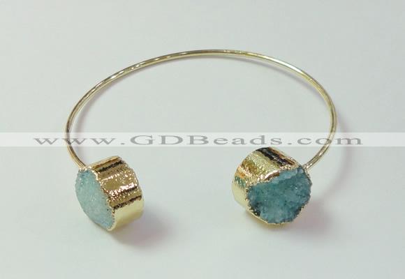 CGB733 15mm coin druzy agate gemstone bangles wholesale