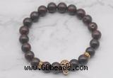 CGB7353 8mm brecciated jasper bracelet with skull for men or women