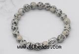 CGB7368 8mm dalmatian jasper bracelet with buddha for men or women