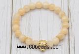 CGB7382 8mm honey jade bracelet with tiger head for men or women