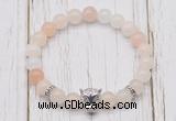 CGB7384 8mm pink aventurine bracelet with leopard head for men or women