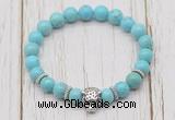 CGB7392 8mm blue howlite bracelet with tiger head for men or women