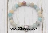 CGB7393 8mm amazonite bracelet with tiger head for men or women