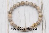 CGB7400 8mm feldspar bracelet with buddha for men or women