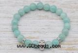 CGB7420 8mm peru amazonite bracelet with skull for men or women