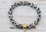 CGB7433 8mm Tibetan agate bracelet with tiger head for men or women