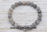 CGB7458 8mm silver needle agate bracelet with lion head for men or women