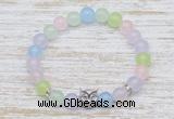 CGB7473 8mm colorful candy jade bracelet with owl head for men or women