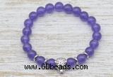 CGB7477 8mm candy jade bracelet with tiger head for men or women