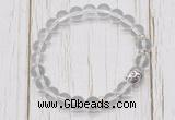 CGB7485 8mm white crystal bracelet with buddha for men or women