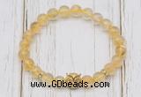 CGB7497 8mm citrine bracelet with owl head for men or women