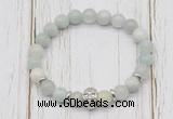 CGB7500 8mm aquamarine bracelet with skull for men or women