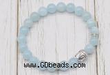 CGB7501 8mm aquamarine bracelet with buddha for men or women