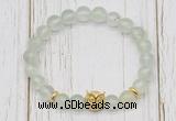 CGB7502 8mm prehnite bracelet with owl head for men or women