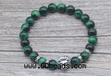 CGB7525 8mm green tiger eye bracelet with lion head for men or women