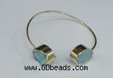 CGB756 13*18mm - 15*20mm oval druzy agate gemstone bangles