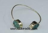 CGB757 13*18mm - 15*20mm oval druzy agate gemstone bangles