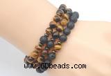 CGB7626 8mm black lava & yellow tiger eye mala stretchy bracelets