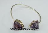 CGB768 13*18mm - 15*20mm faceted nuggets amethyst gemstone bangles