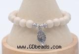 CGB7750 8mm white fossil jasper bead with luckly charm bracelets