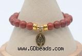 CGB7752 8mm red jaspe bead with luckly charm bracelets