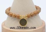 CGB7759 8mm wooden jasper bead with luckly charm bracelets