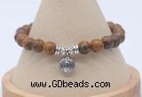 CGB7762 8mm elephant skin jasper bead with luckly charm bracelets