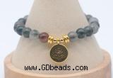 CGB7763 8mm blood jasper bead with luckly charm bracelets