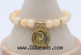 CGB7782 8mm honey jade bead with luckly charm bracelets