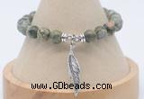 CGB7796 8mm rhyolite bead with luckly charm bracelets wholesale