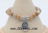 CGB7801 8mm fossil coral bead with luckly charm bracelets