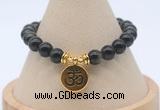 CGB7804 8mm golden obsidian bead with luckly charm bracelets