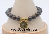 CGB7809 8mm bronzite bead with luckly charm bracelets wholesale