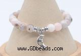 CGB7812 8mm natural pink opal bead with luckly charm bracelets